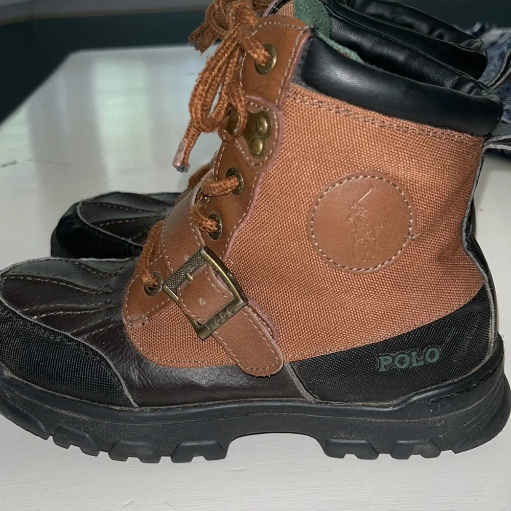 Polo Ralph Lauren Colbey leather/nylon little kids boots 2.5